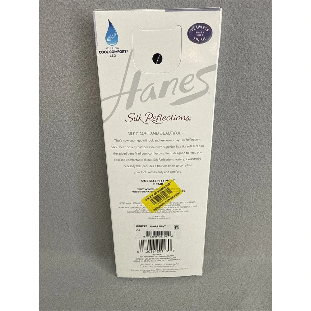 hanes silk reflections knee highs Style 775 Classic Navy P10